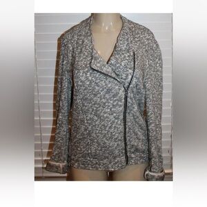 Trenery knit zip up jacket size Large cotton blend